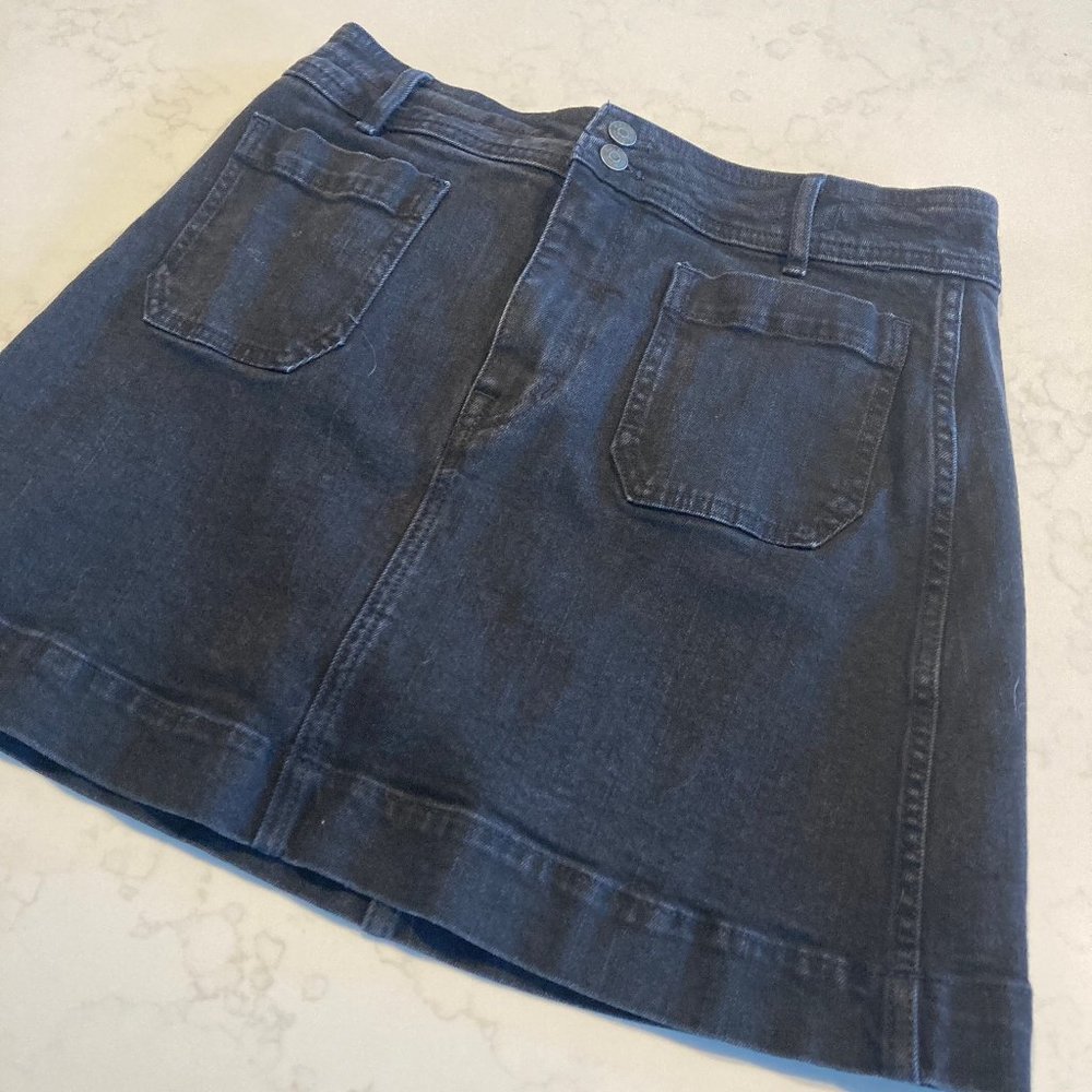 Madewell Black Stretch Denim A-Line Mini Skirt - Size 4